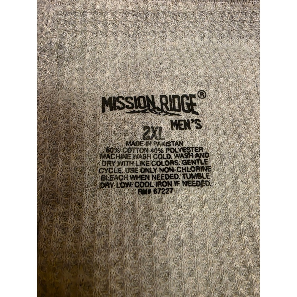 Mission Ridge Mens 2XL Gray Waffle Knit Thermal Long John Base Layer Pants - Picture 2 of 6
